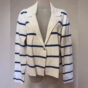 Rachel Zoe White and Blue Striped Blazer